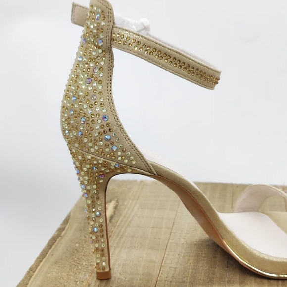 Kenneth Cole Gold Strappy Heels / Blinged Out / Size 10 - Picture 4 of 7